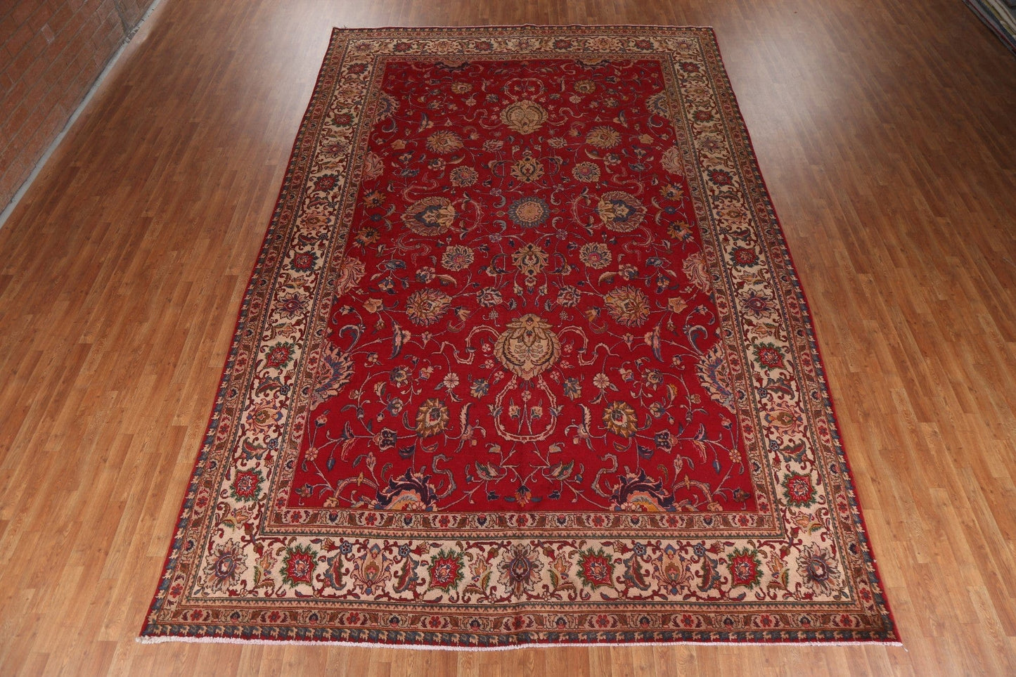 Large Red Wool Tabriz Persian Rug 10x16