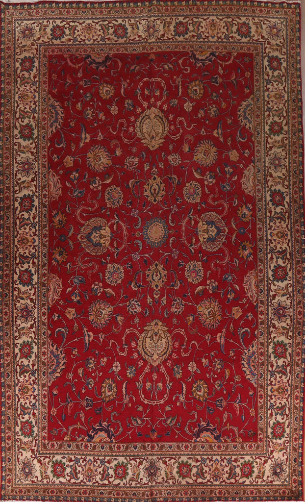 Large Red Wool Tabriz Persian Rug 10x16