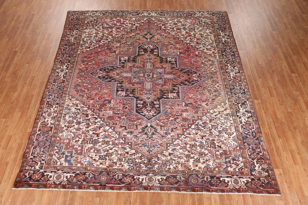 Geometric Wool Heriz Persian Area Rug 9x11