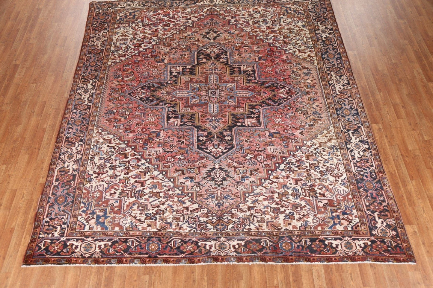 Geometric Wool Heriz Persian Area Rug 9x11