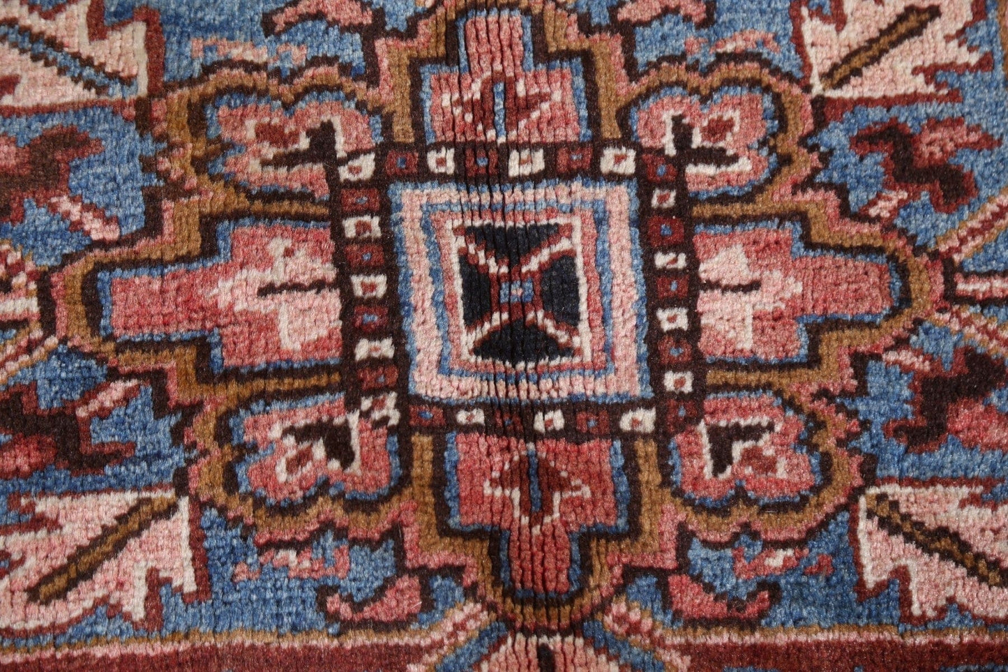 Geometric Wool Heriz Persian Area Rug 9x11