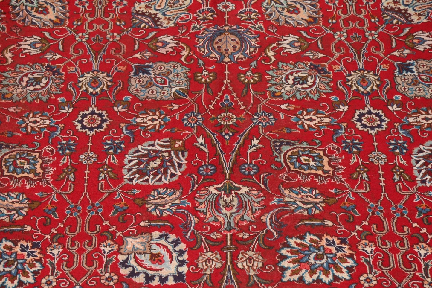 Large Wool Floral Tabriz Persian Rug 10x16