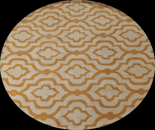 Hand-Tufted Agra Oriental Round Rug 10x10