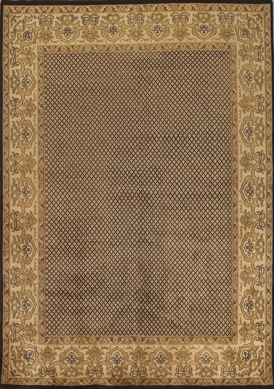 Vegetable Dye Black & Gold Agra Oriental Area Rug 9x12