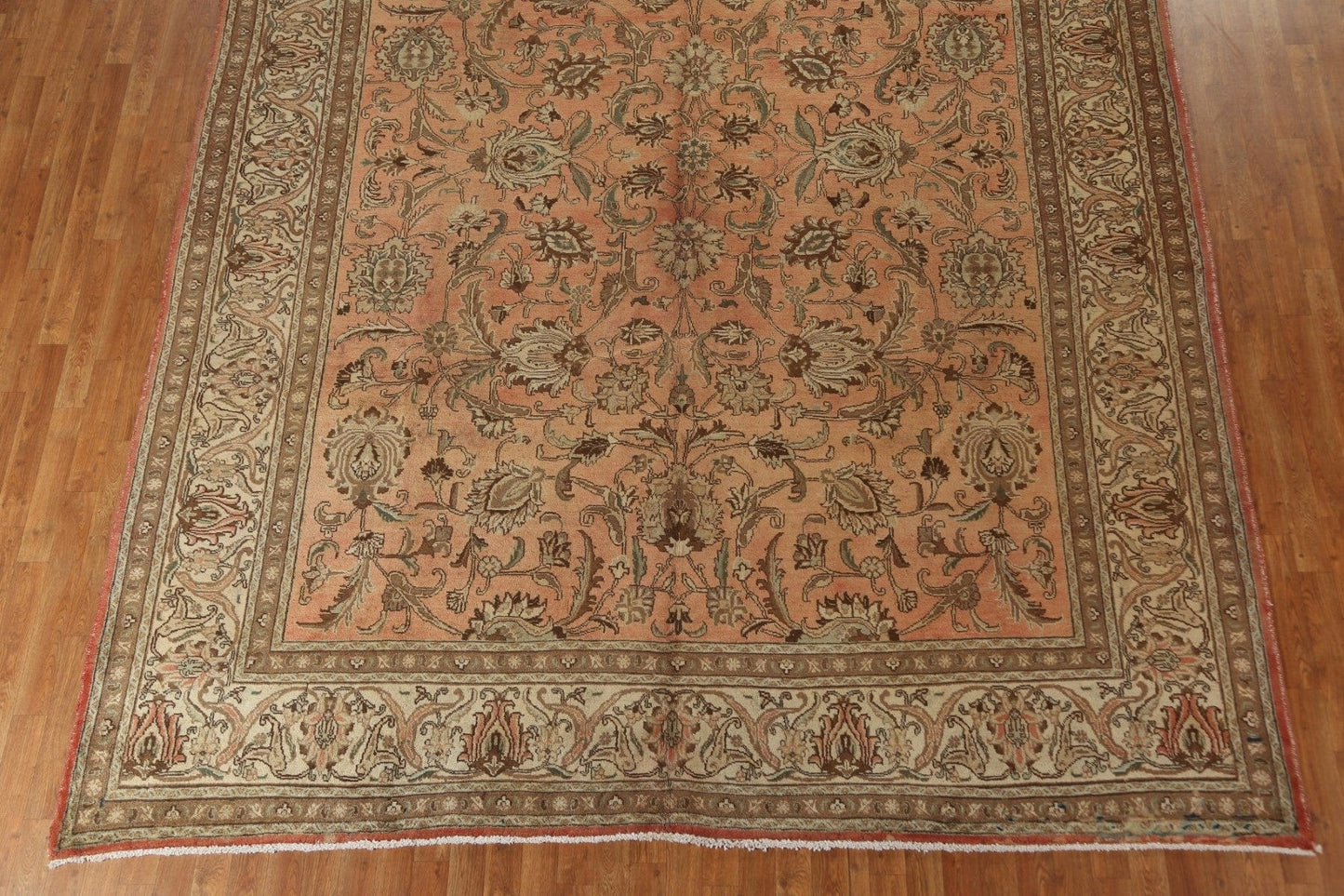 Vintage Floral Wool Tabriz Persian Area Rug 10x13