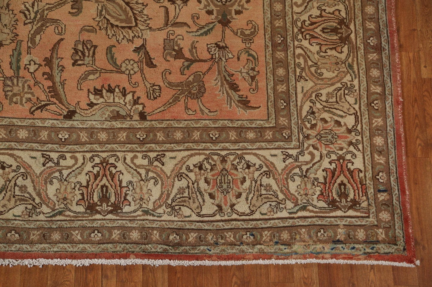 Vintage Floral Wool Tabriz Persian Area Rug 10x13