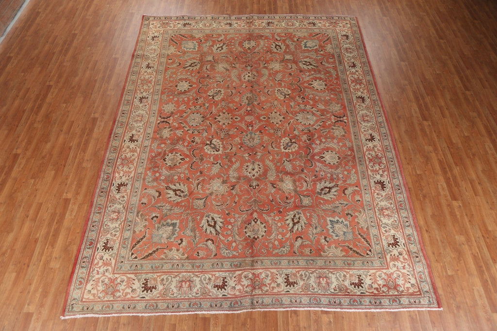 Vintage Floral Tabriz Persian Area Rug 10x13