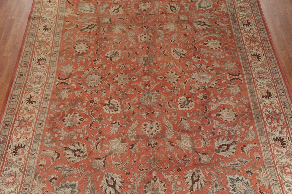 Vintage Floral Tabriz Persian Area Rug 10x13