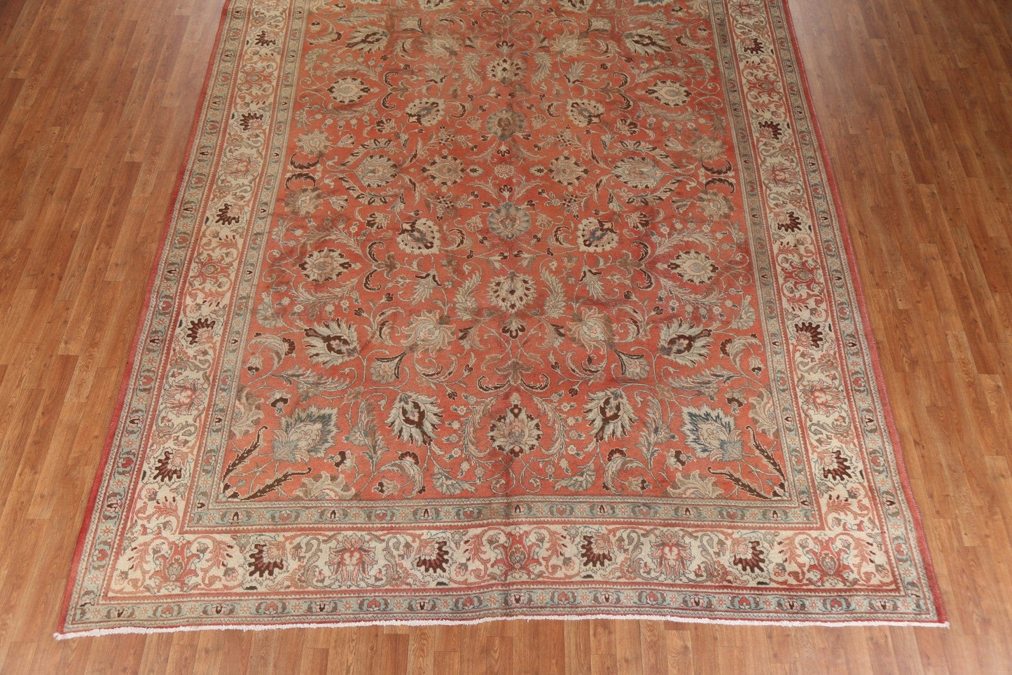 Vintage Floral Tabriz Persian Area Rug 10x13