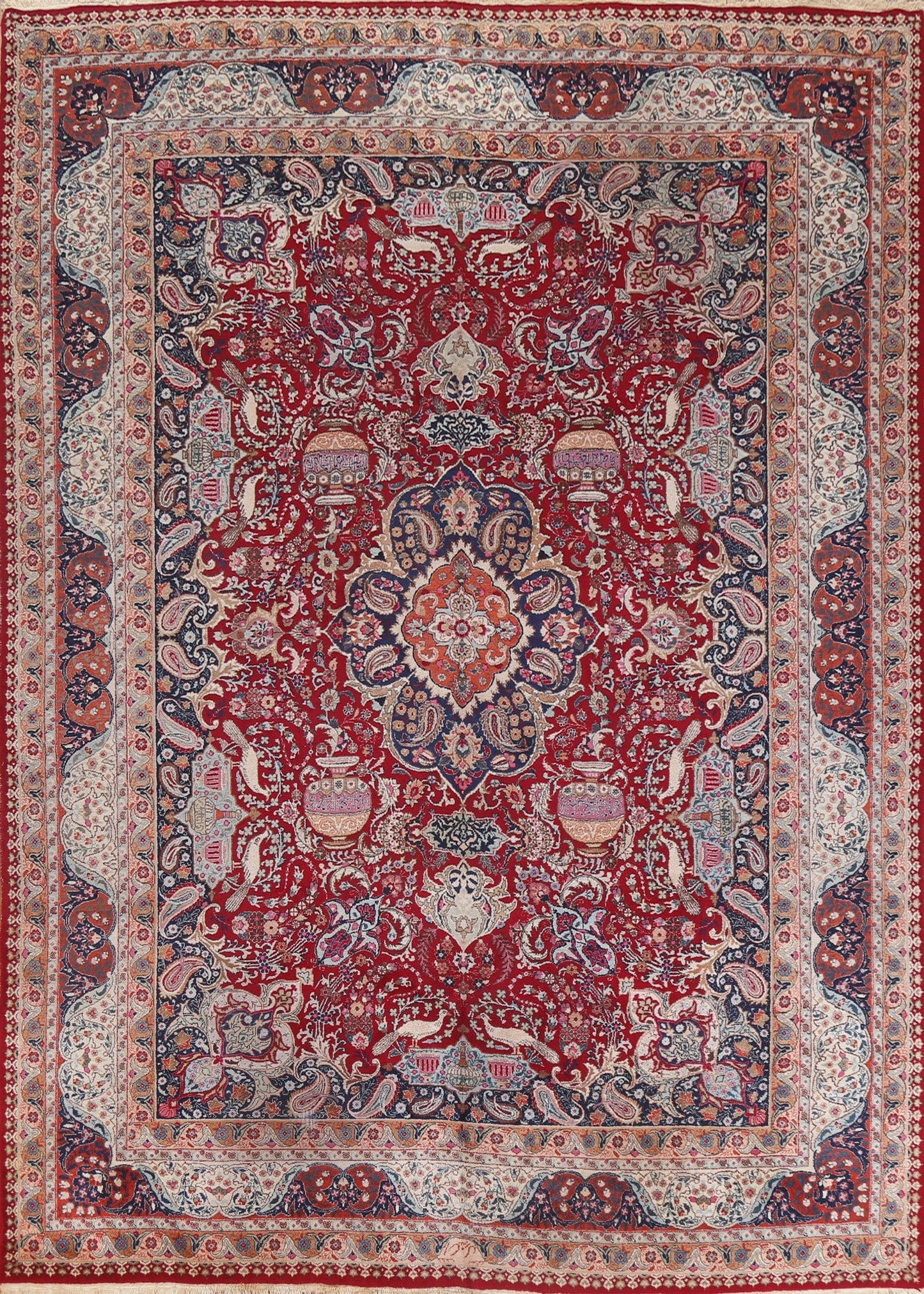 Red Wool Kashmar Persian Area Rug 10x13