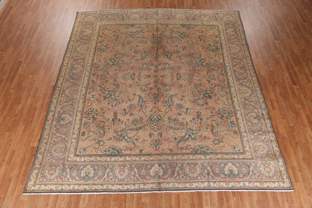 Vintage Wool Tabriz Persian Area Rug 10x11