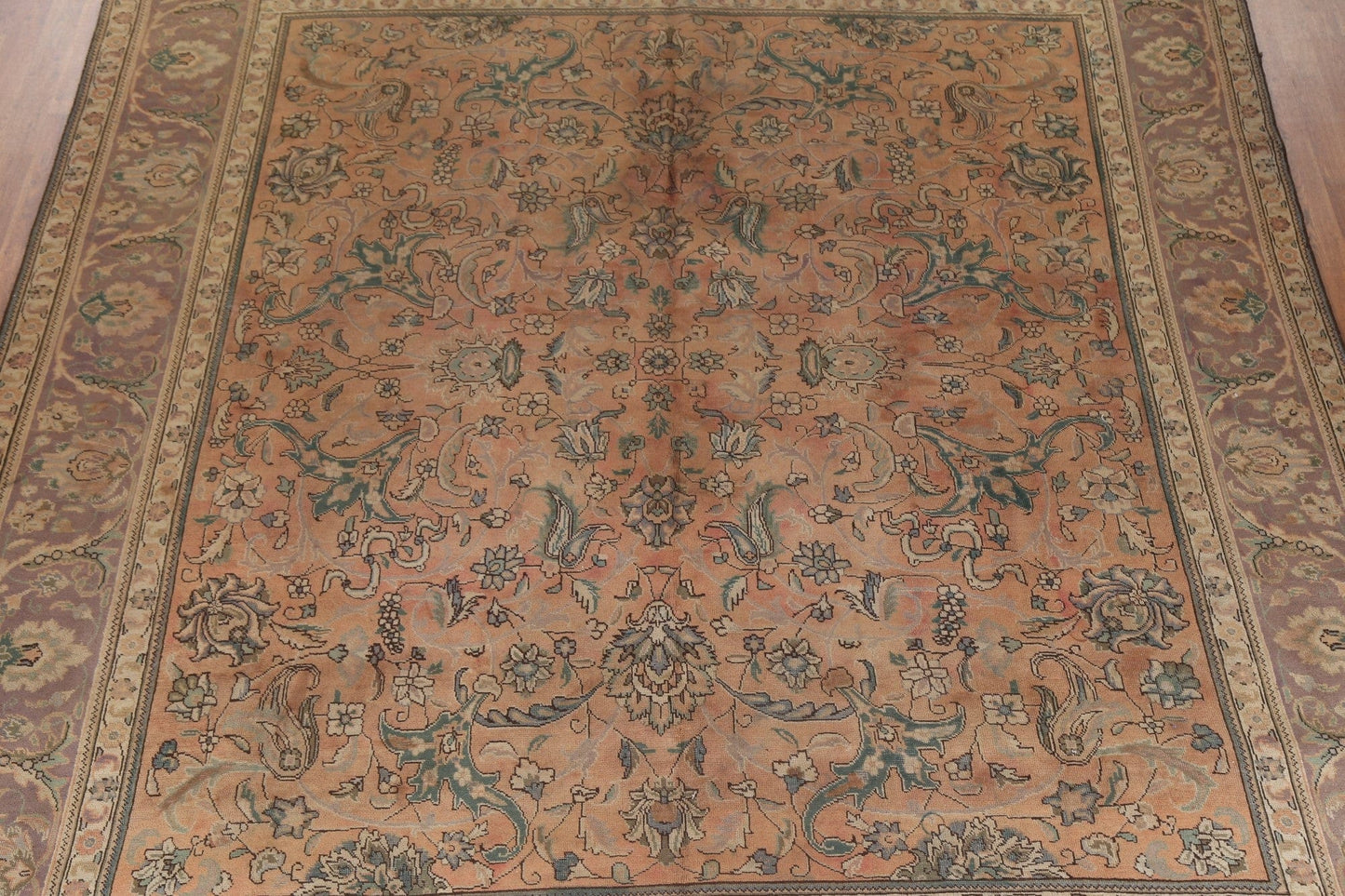 Vintage Wool Tabriz Persian Area Rug 10x11