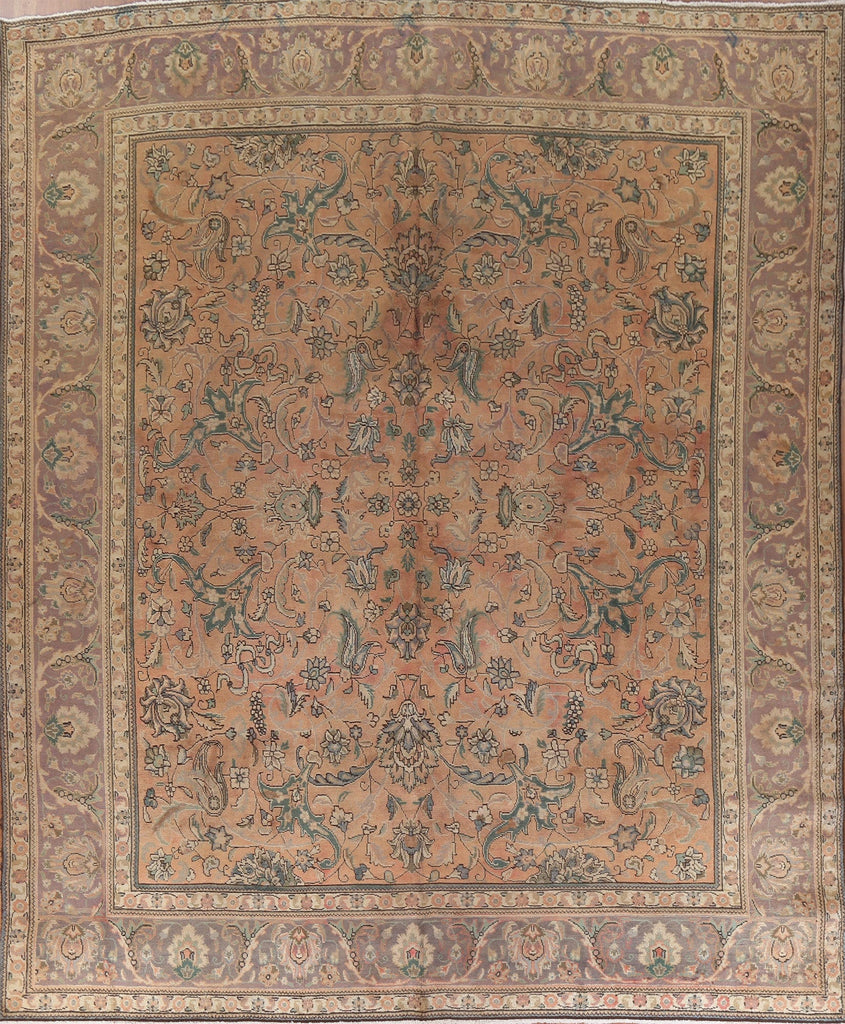 Vintage Wool Tabriz Persian Area Rug 10x11