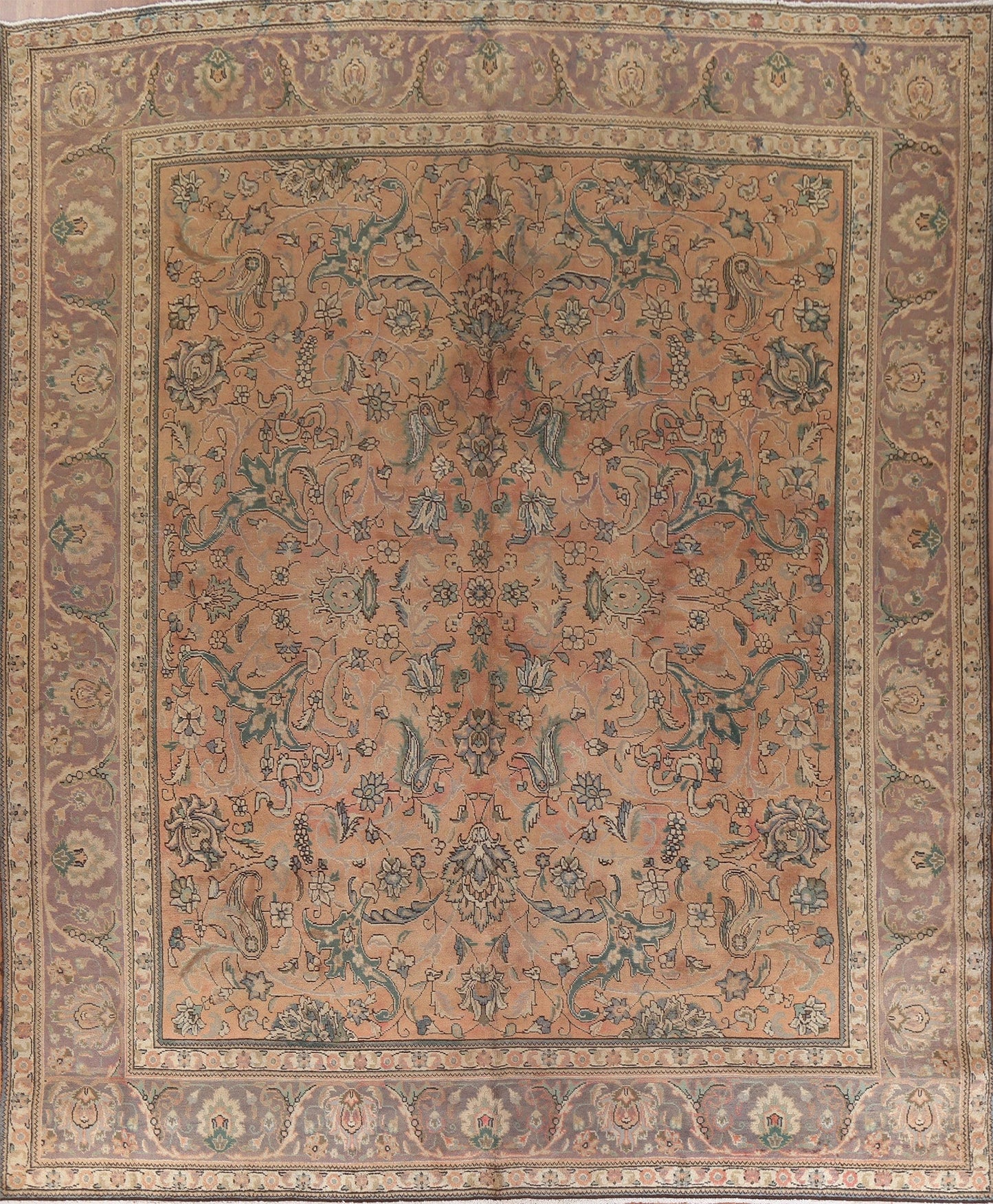 Vintage Wool Tabriz Persian Area Rug 10x11