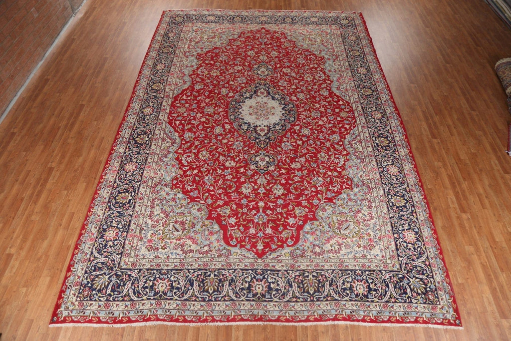 Vegetable Dye Red Kerman Large Persian Rug 11x16