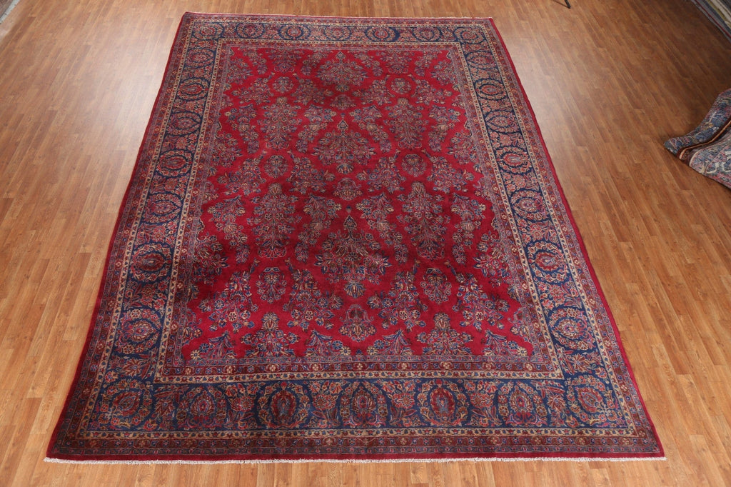 Antique Vegetable Dye Sarouk Large Persian Rug 10x15