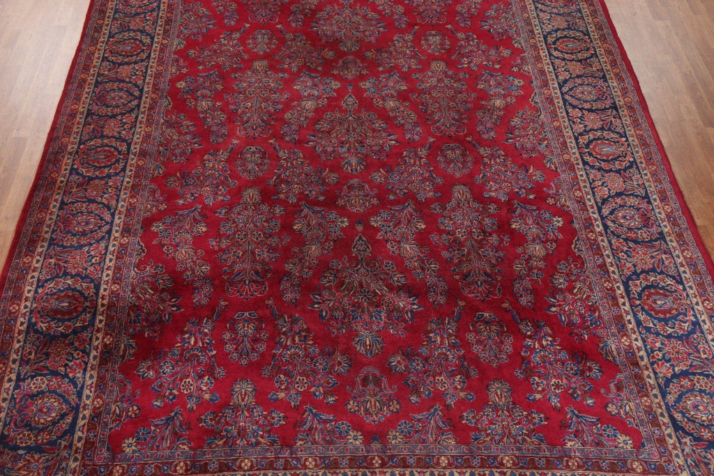 Antique Vegetable Dye Sarouk Large Persian Rug 10x15