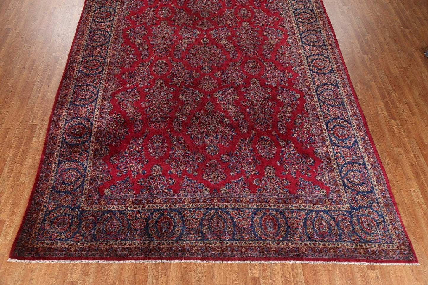 Antique Vegetable Dye Sarouk Large Persian Rug 10x15