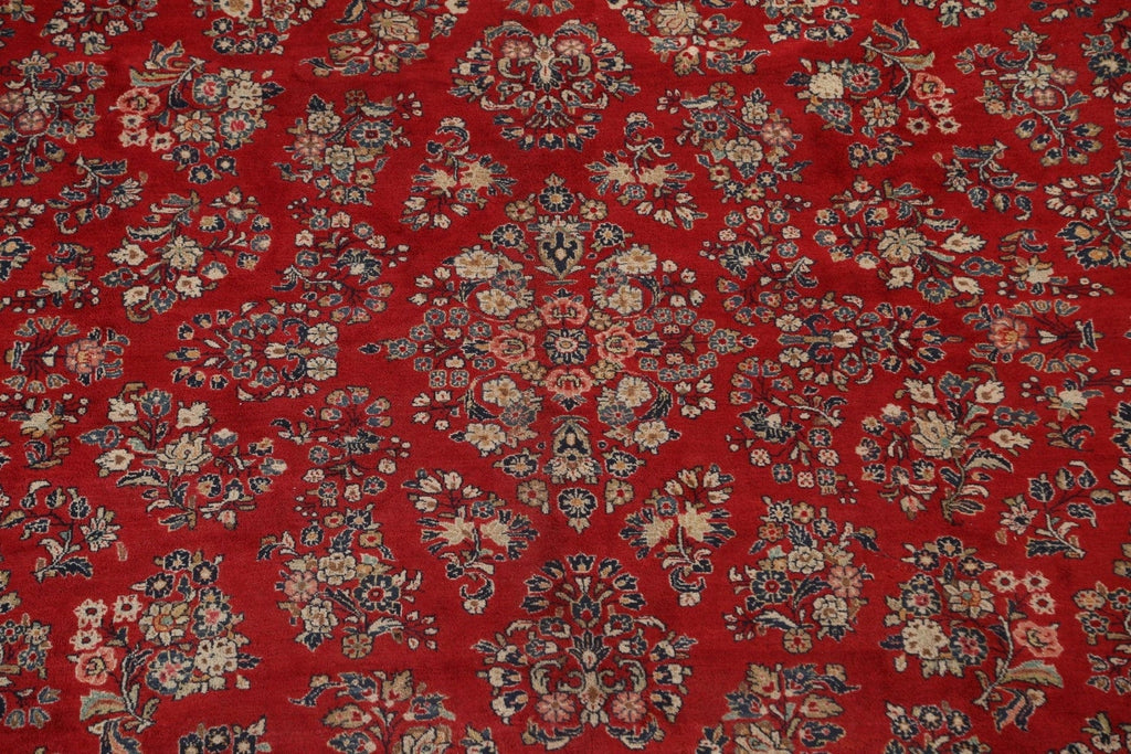 Vegetable Dye Red Sarouk Persian Square Rug 12x12