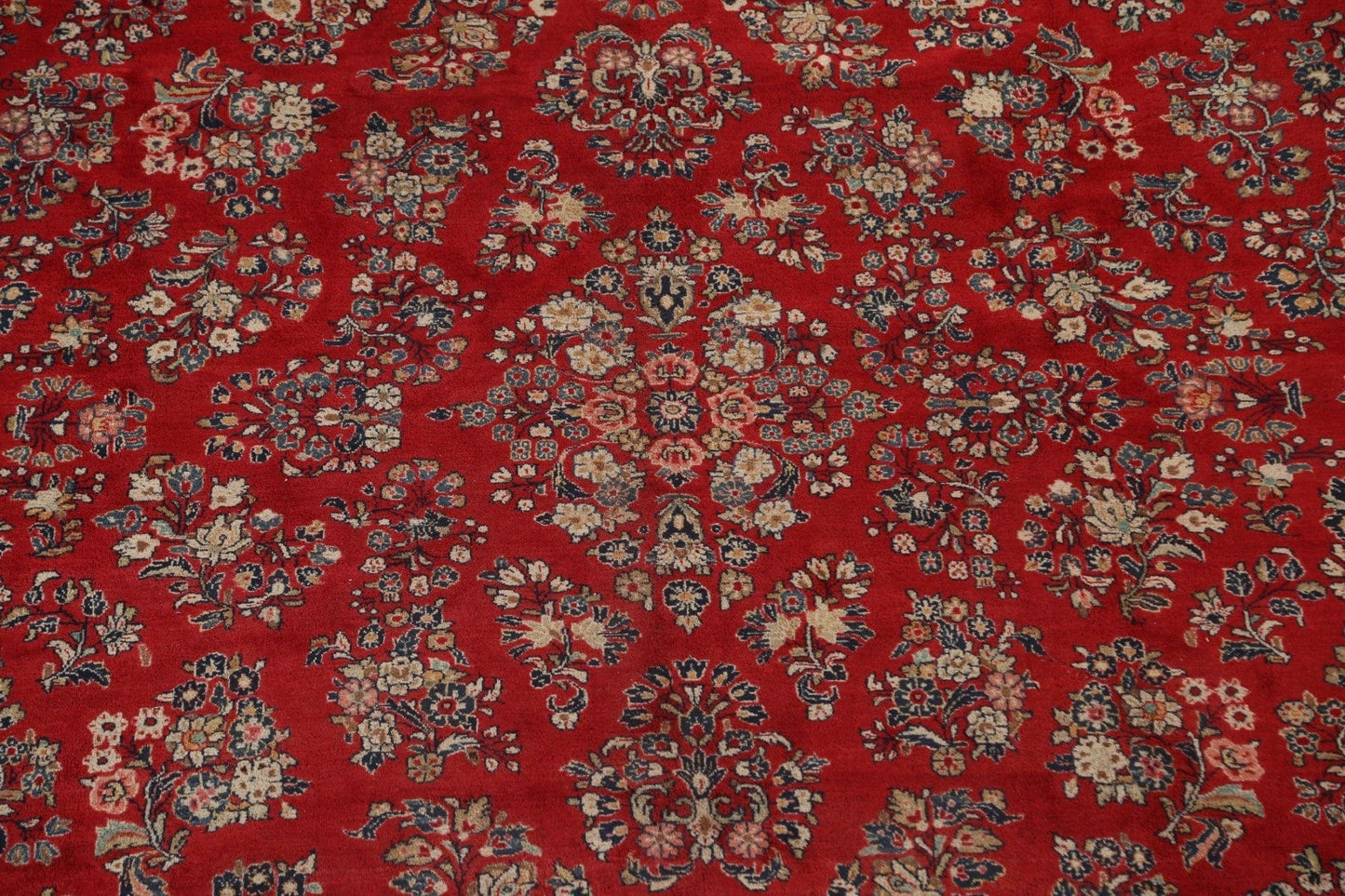 Vegetable Dye Red Sarouk Persian Square Rug 12x12