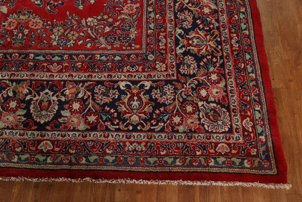 Vegetable Dye Red Sarouk Persian Square Rug 12x12