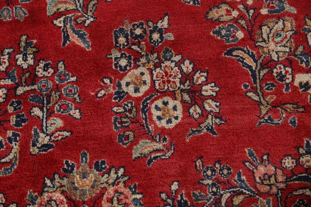 Vegetable Dye Red Sarouk Persian Square Rug 12x12