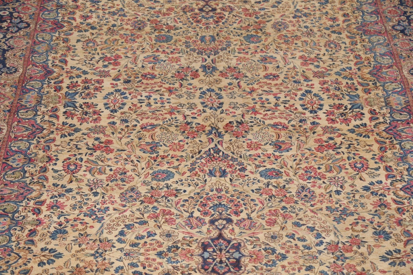 Pre-1900 Antique Vegetable Dye Kerman Persian Rug 9x20