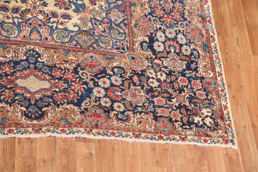 Pre-1900 Antique Vegetable Dye Kerman Persian Rug 9x20