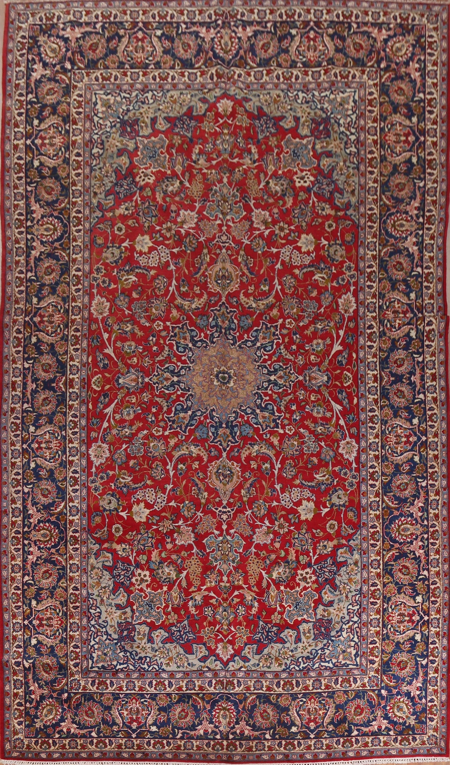 Large Floral Red Isfahan Persian Rug 10x17