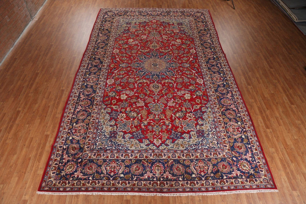 Large Floral Red Isfahan Persian Rug 10x17