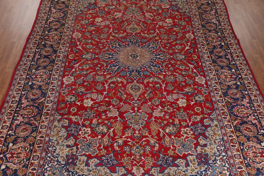 Large Floral Red Isfahan Persian Rug 10x17