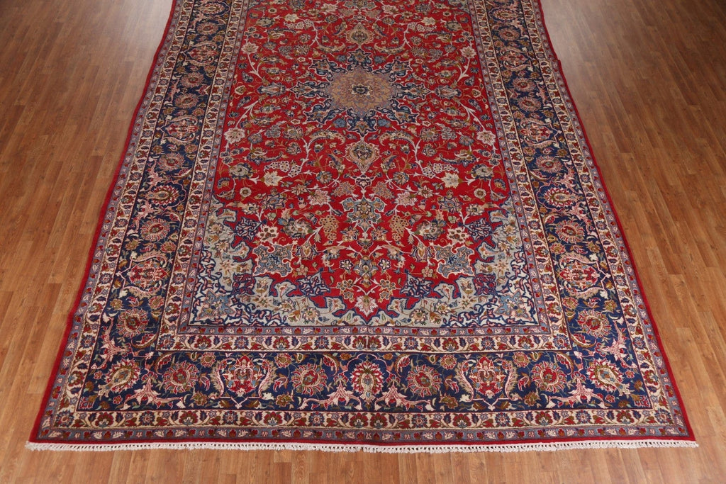 Large Floral Red Isfahan Persian Rug 10x17