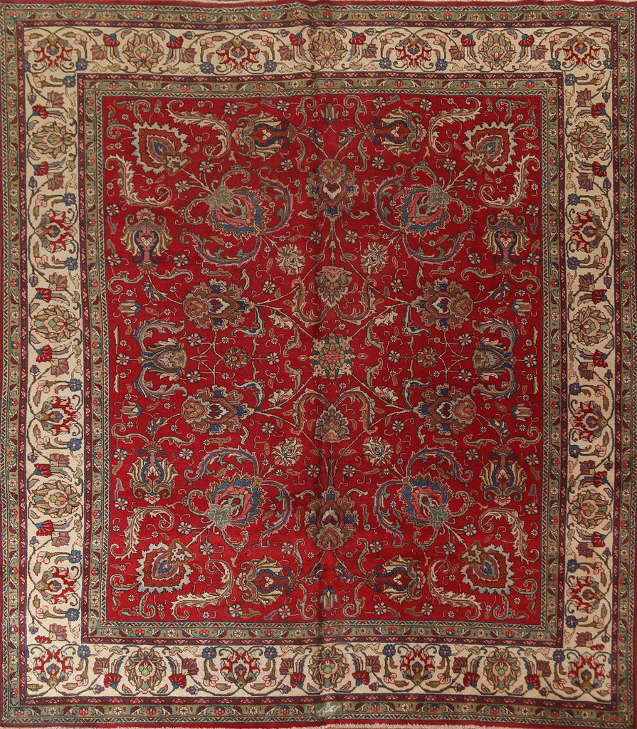 Red Wool Tabriz Persian Area Rug 10x11