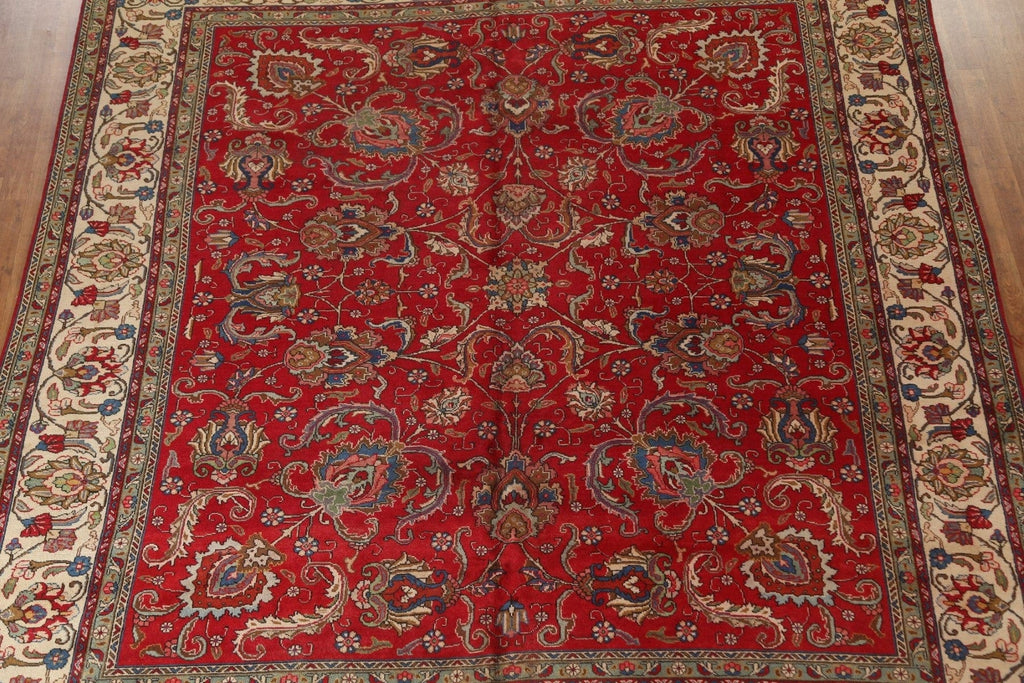 Red Wool Tabriz Persian Area Rug 10x11