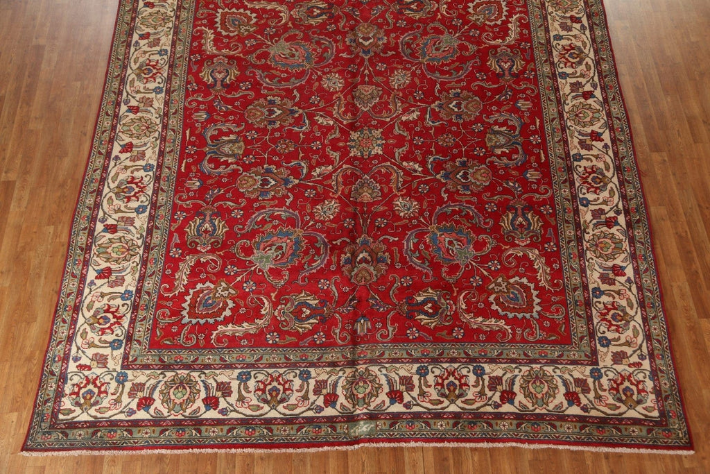 Red Wool Tabriz Persian Area Rug 10x11