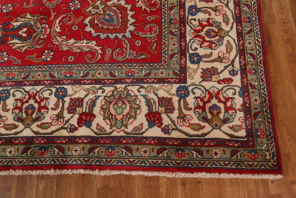 Red Wool Tabriz Persian Area Rug 10x11