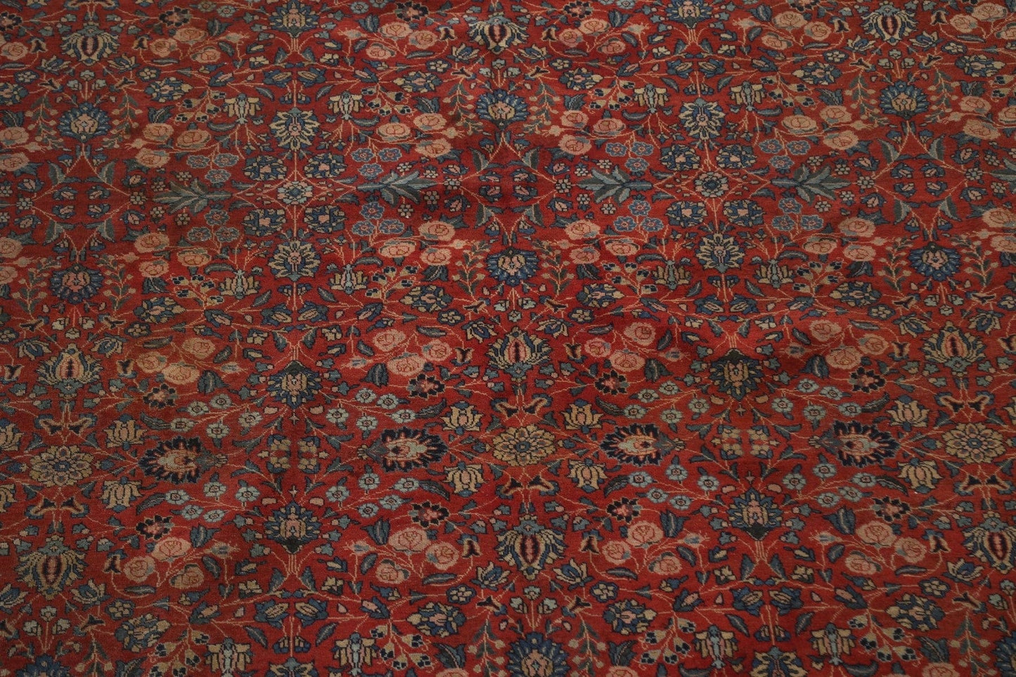 Pre-1900 Antique Vegetable Dye Tabriz Persian Area Rug 11x17