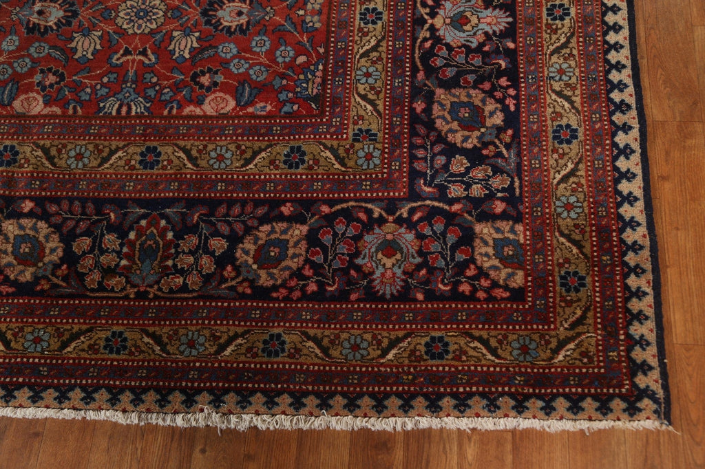 Pre-1900 Antique Vegetable Dye Tabriz Persian Area Rug 11x17