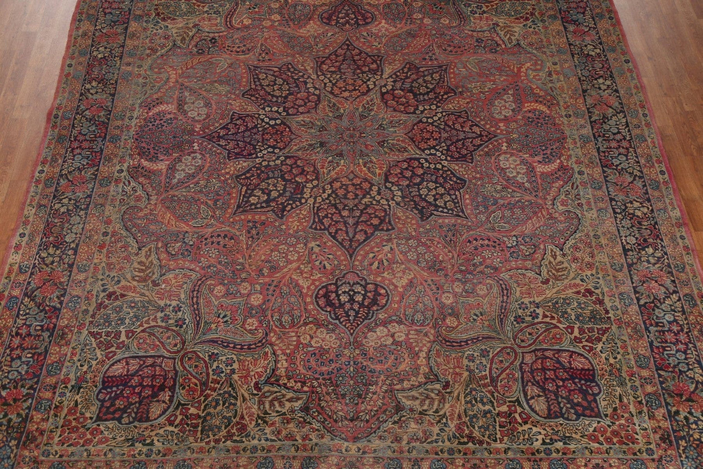 Pre-1900 Antique Vegetable Dye Kerman Lavar Persian Rug 10x13