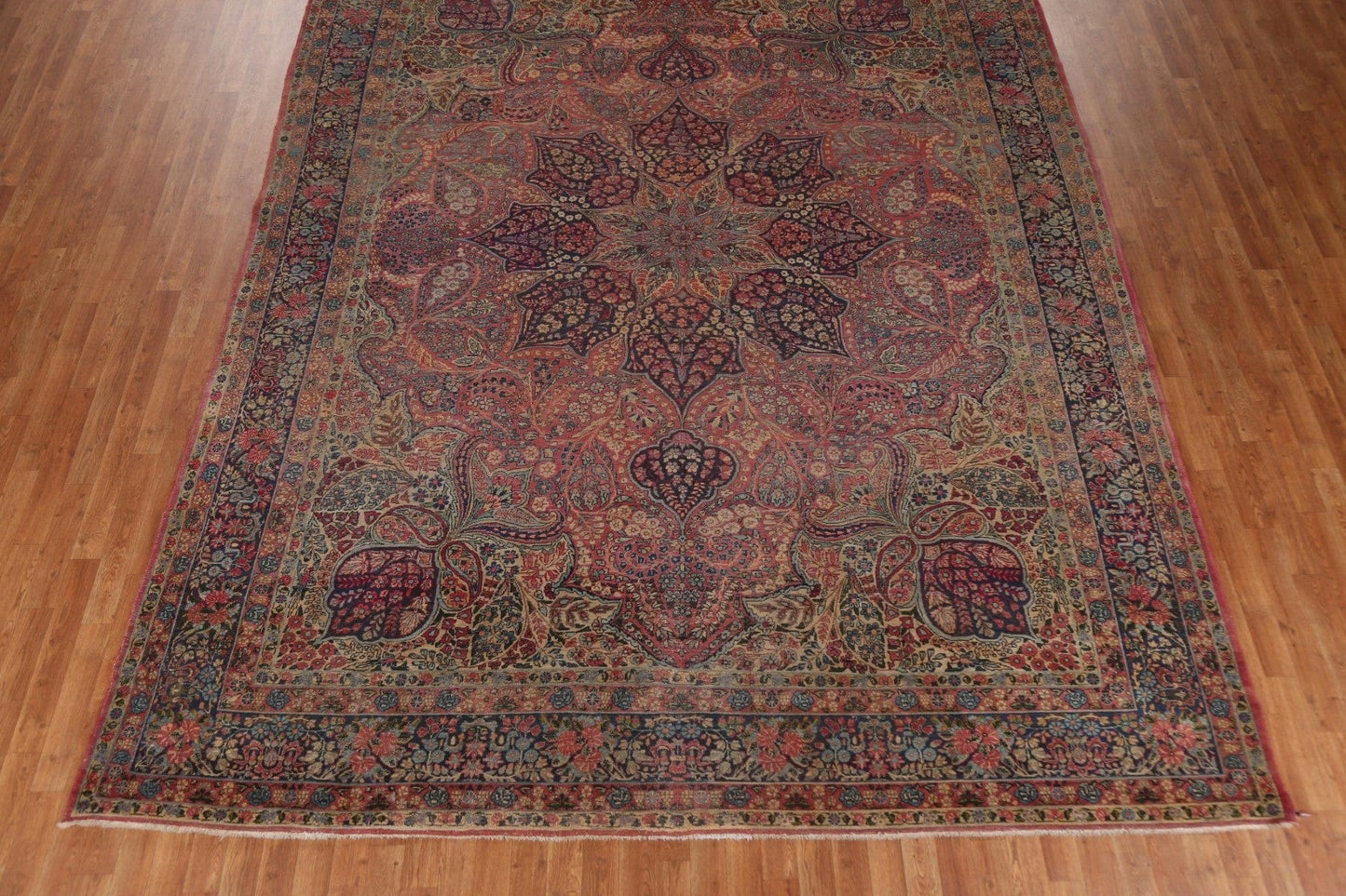 Pre-1900 Antique Vegetable Dye Kerman Lavar Persian Rug 10x13