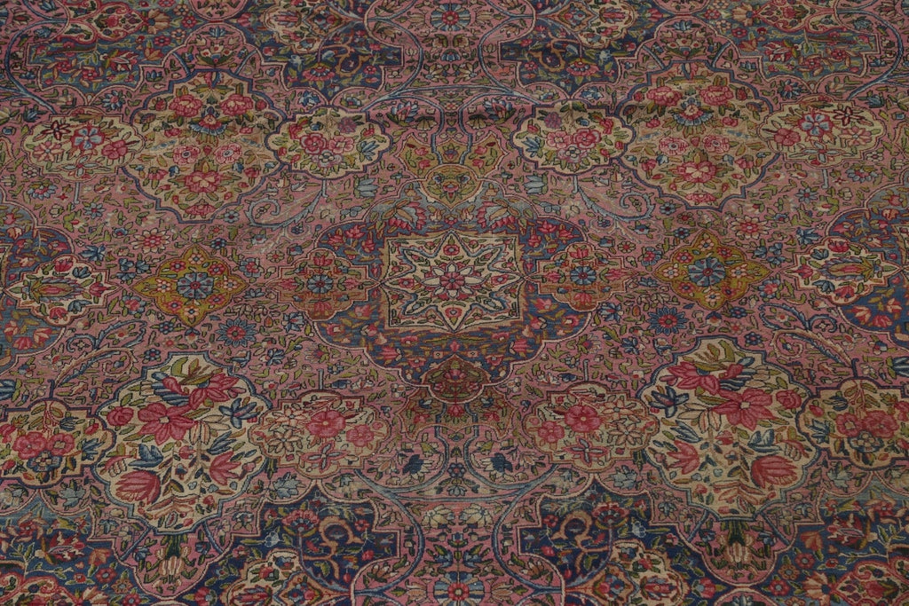 Pre-1900 Antique Vegetable Dye Kerman Lavar Persian Rug 10x13