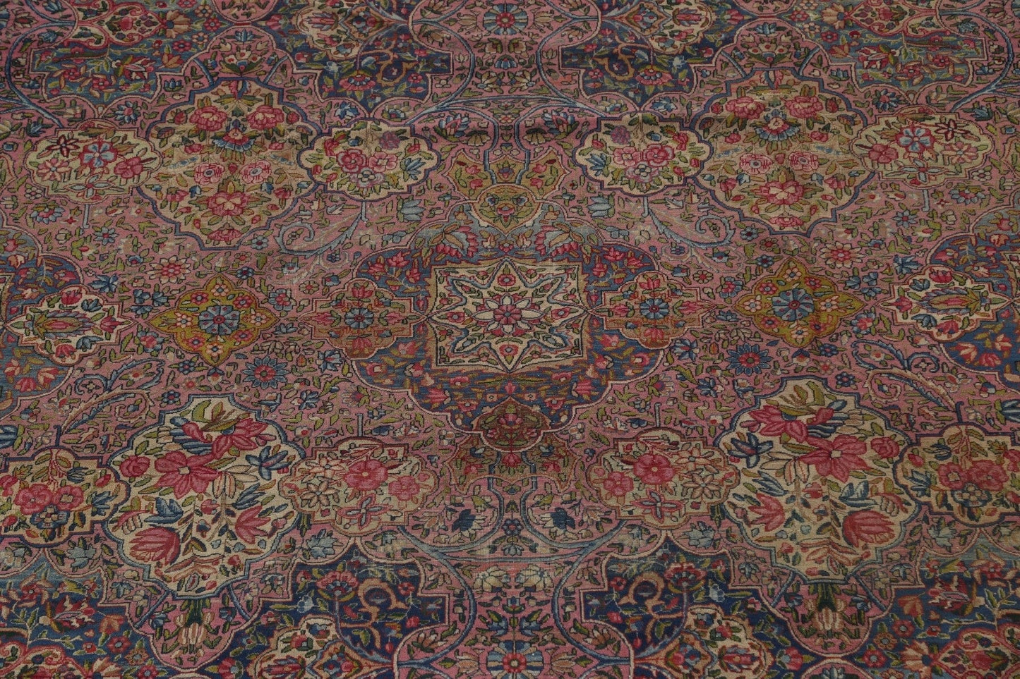 Pre-1900 Antique Vegetable Dye Kerman Lavar Persian Rug 10x13