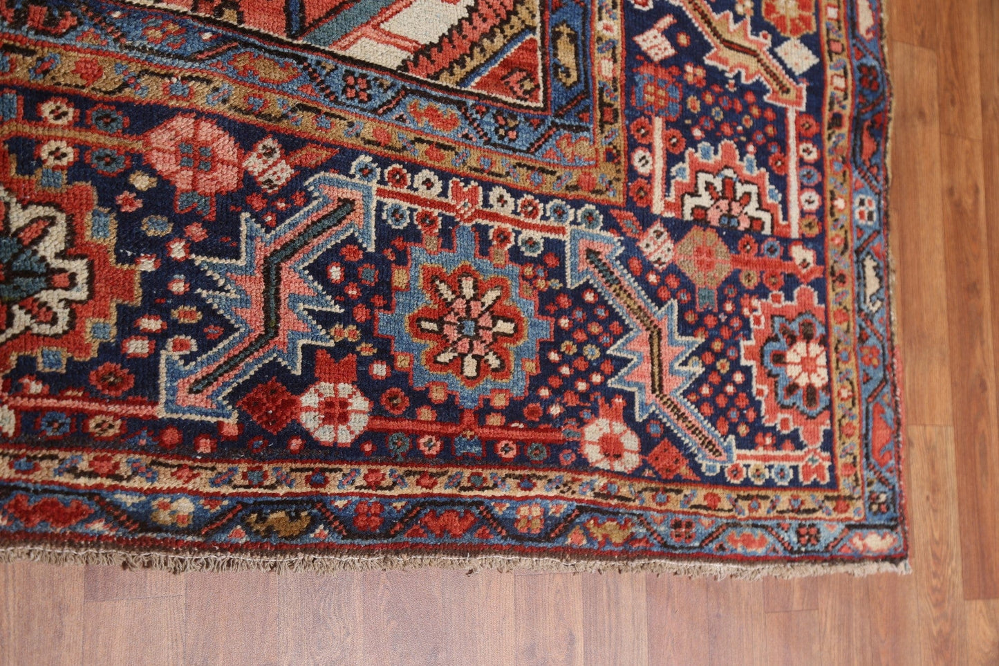 Antique Vegetable Dye Heriz Serapi Large Persian Rug 11x15