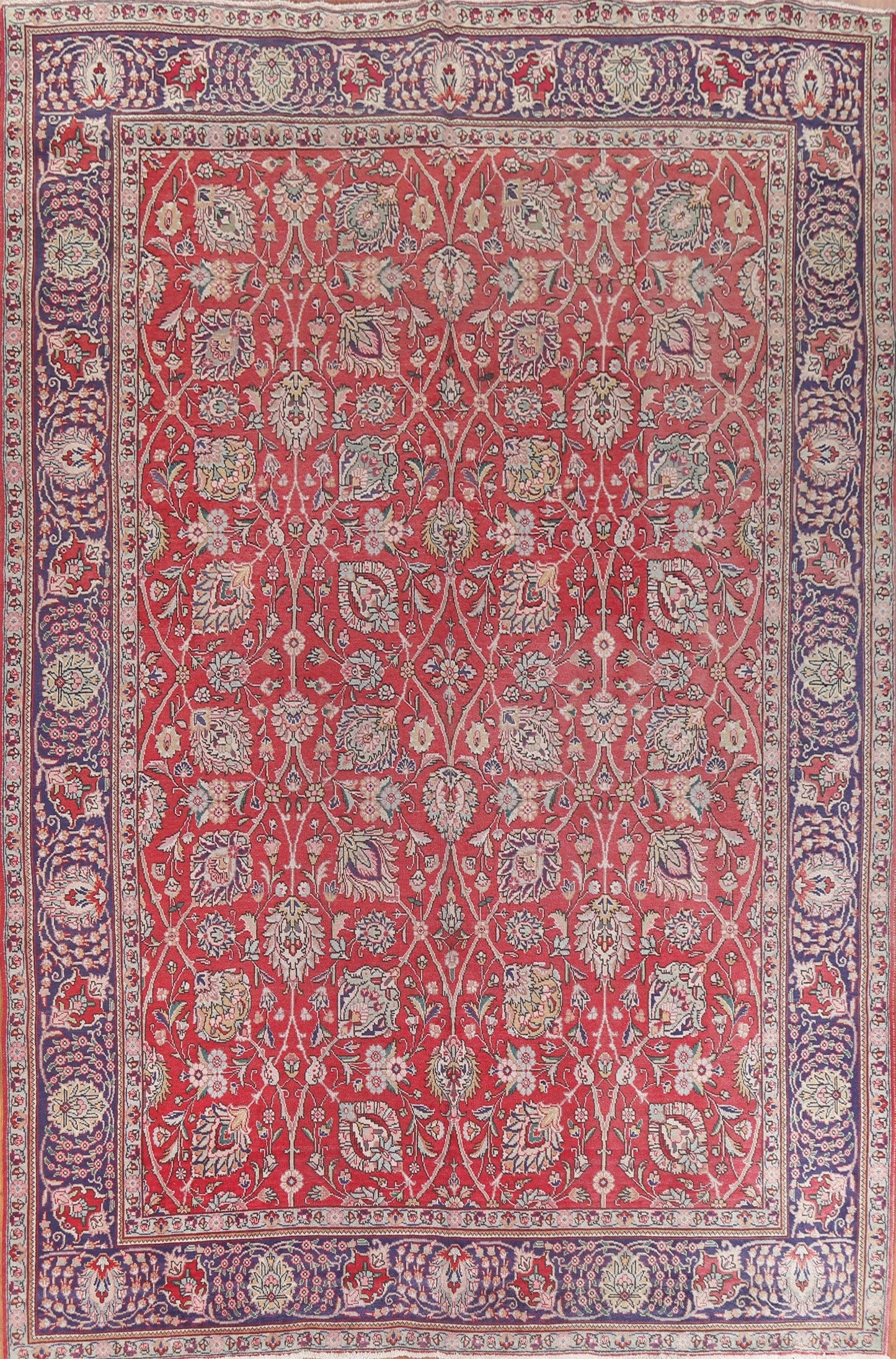 Red Wool Tabriz Persian Area Rug 10x13