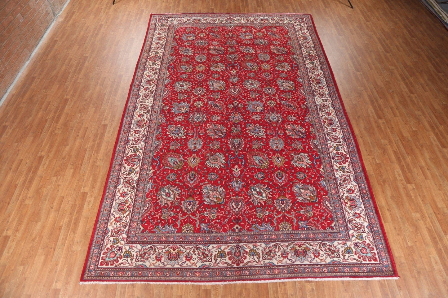 Large Red Floral Tabriz Persian Area Rug 10x16