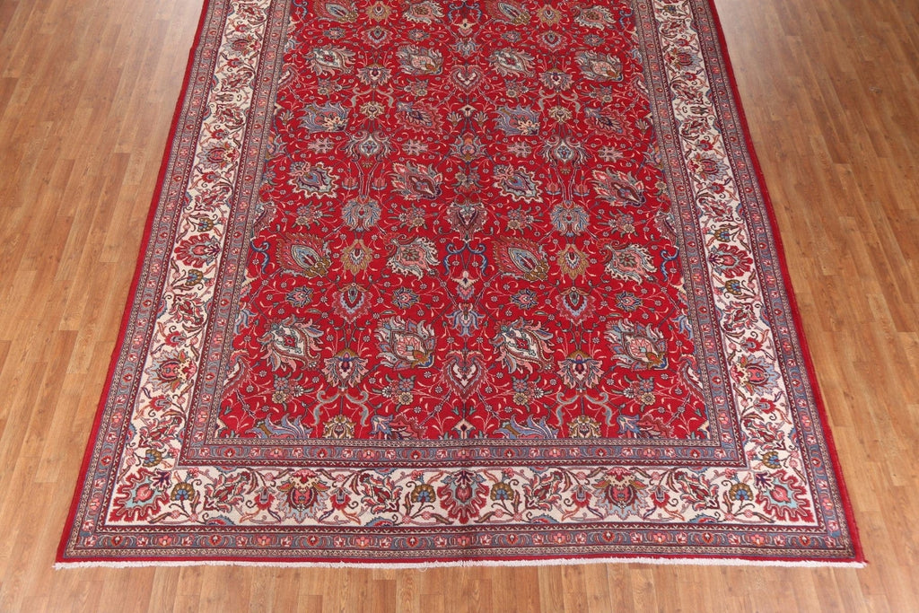 Large Red Floral Tabriz Persian Area Rug 10x16