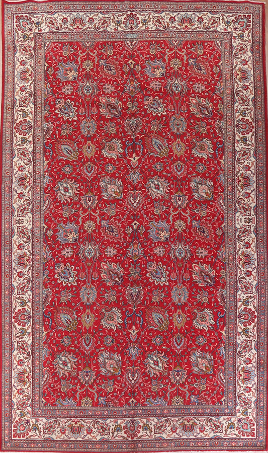 Large Red Floral Tabriz Persian Area Rug 10x16