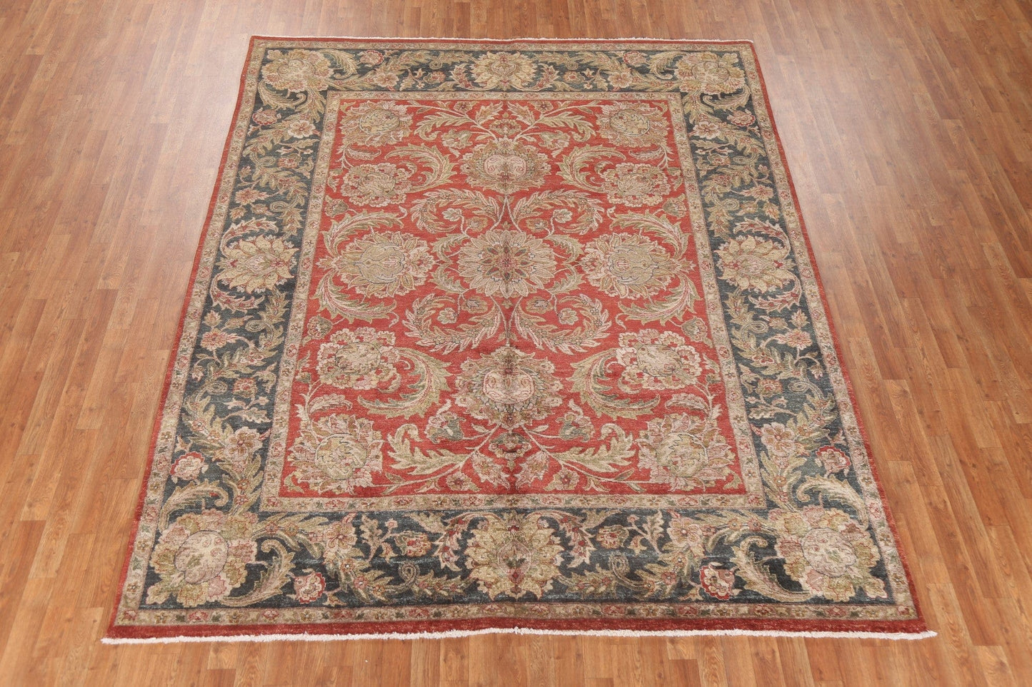 Red Floral Wool Agra Oriental Area Rug 8x10