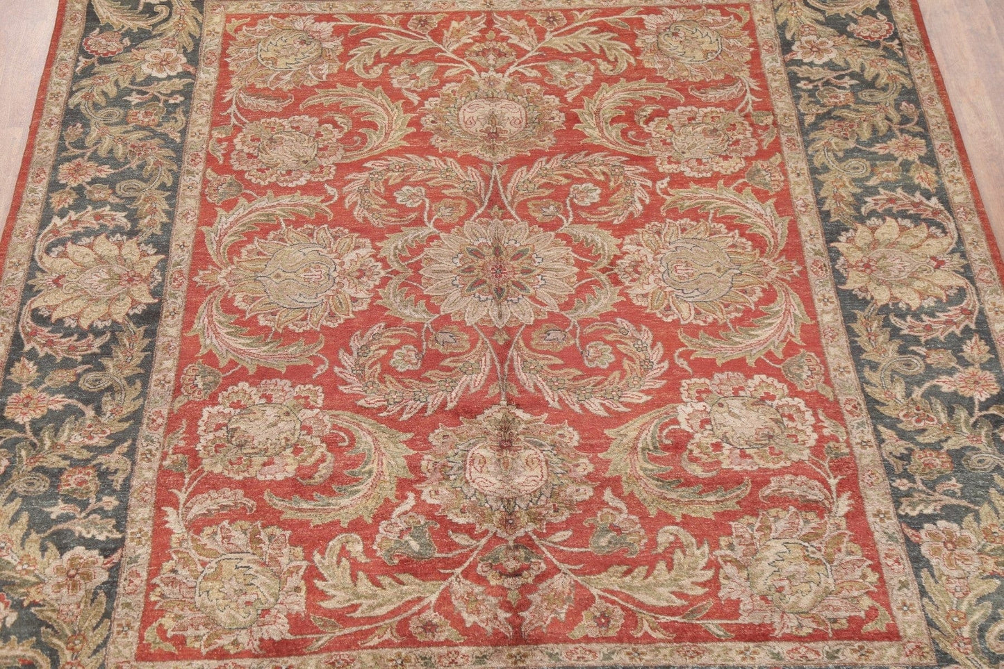 Red Floral Wool Agra Oriental Area Rug 8x10