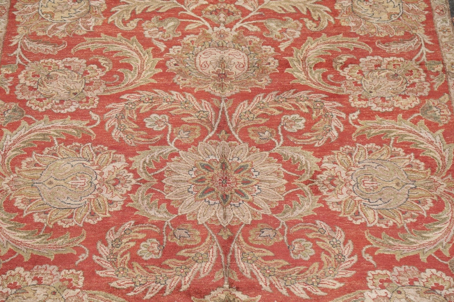 Red Floral Wool Agra Oriental Area Rug 8x10